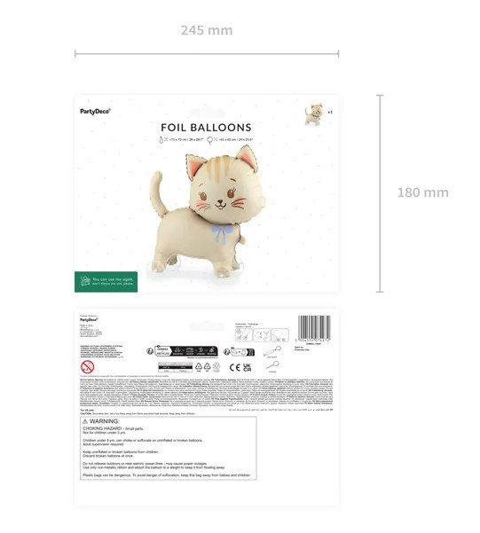 Balon foliowy Kotek na kółkach 61x65cm FB381 PartyDeco